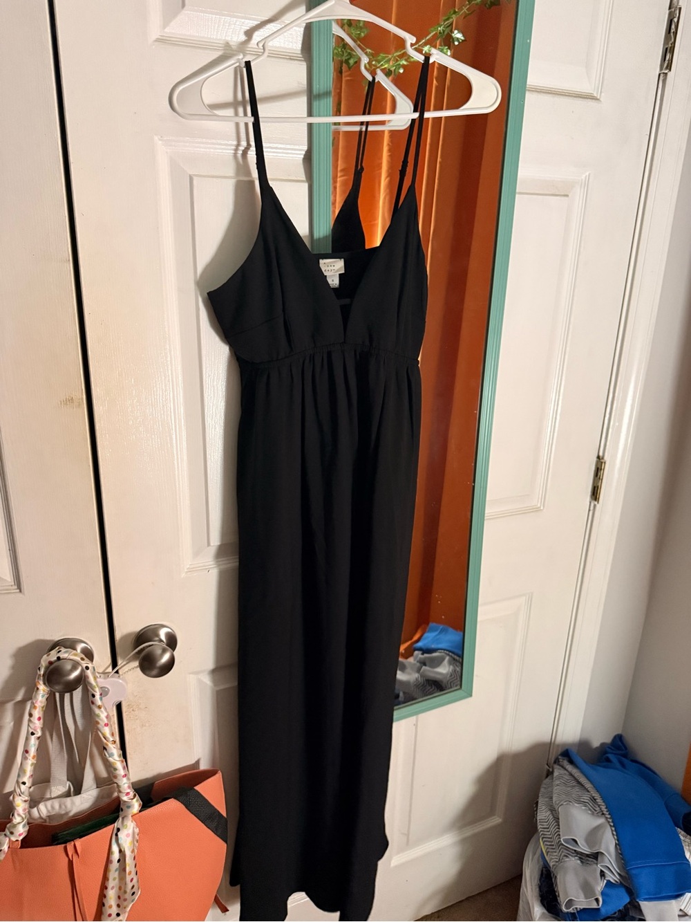 a new day Black V-Neck Dress with Gathered Waist